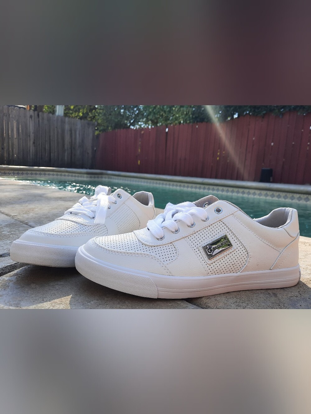 GUESS Women's White Low-Top Logo Sneakers